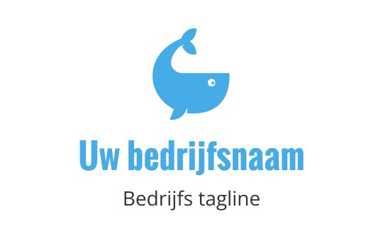 Speelse walvis logo ontwerp in lichtblauw met een vriendelijke uitstraling