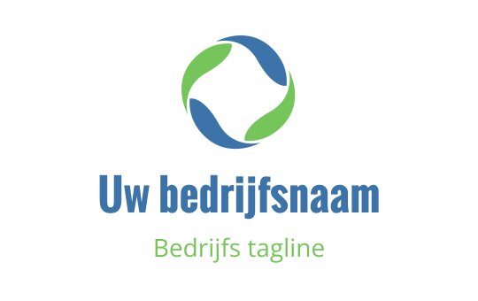 Modern cirkelvormig logo ontwerp met vloeiende blauwe en groene vormen