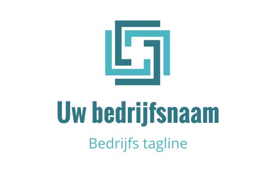 Modern teal logo ontwerp met in elkaar grijpende geometrische vormen