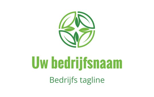 Modern groen logo ontwerp met een cirkelvormig bladerenpatroon