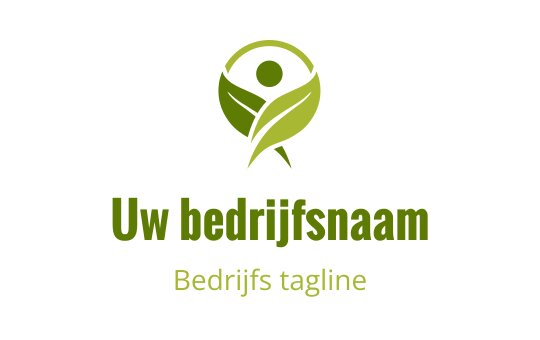 Modern logo ontwerp met een persoon omringd door groene bladeren