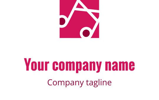 Dik kastanjebruin logo ontwerp met gestileerde geluidsgolven en muzikale noten