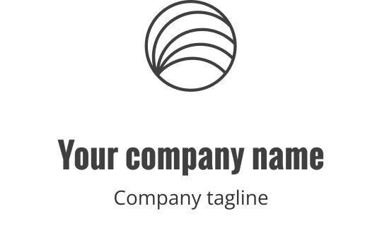Modern cirkelvormig logo ontwerp met gelaagde gebogen lijnen