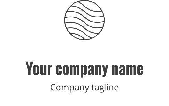Modern cirkelvormig logo ontwerp met golvende lijnen in een minimalistische stijl