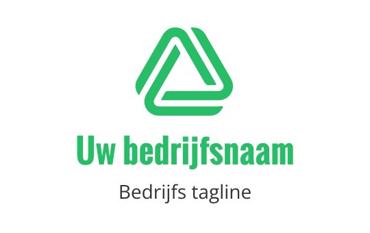 Modern groen driehoekig logo ontwerp met overlappende lijnen