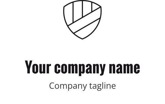 Strak monoline logo ontwerp met een geometrische constructiecontour in zwart