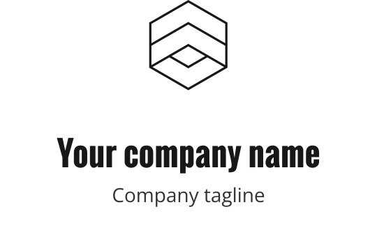 Modern geometrisch logo ontwerp met een hexagonale vorm en strakke lijnen