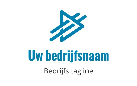 Modern blauw logo ontwerp met dynamische driehoekige vormen en lijnen