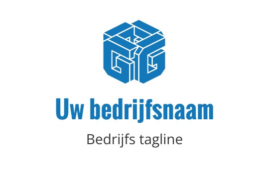 Modern blauw geometrisch logo ontwerp met in elkaar grijpende vormen