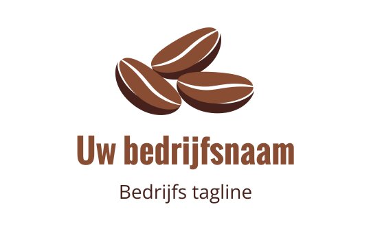 Logo ontwerp met drie gestileerde bruine koffiebonen