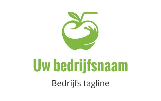 Modern groen appel logo ontwerp met hand- en bladelementen