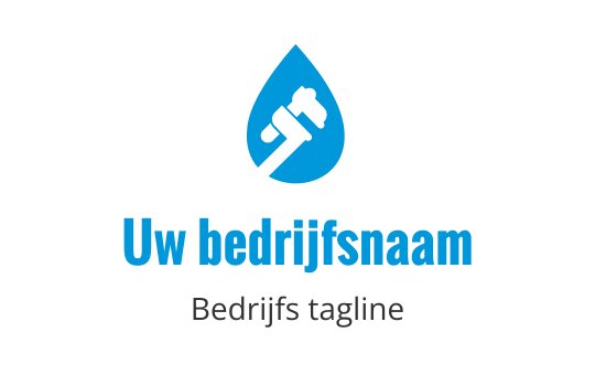 Modern blauw waterdruppel logo ontwerp met een moersleutel erin