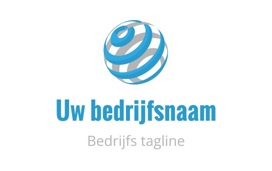 Modern blauw-wit globe logo ontwerp met gebogen strepen