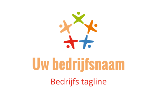 Kleurrijk logo ontwerp met abstracte menselijke figuren in een cirkelvormige opstelling