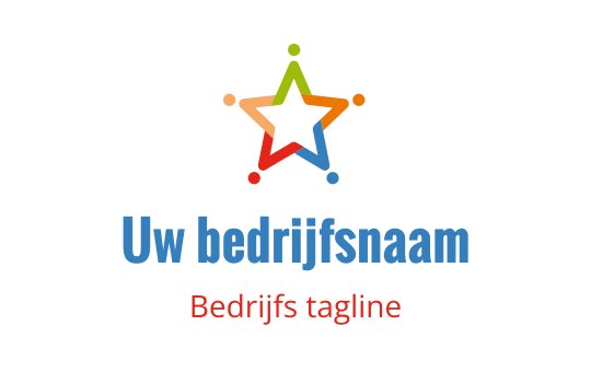 Kleurrijk ster logo ontwerp met onderling verbonden punten en vetgedrukte tekst