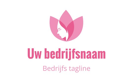 Elegant roze lotus bloem logo ontwerp met een silhouetprofiel