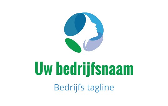 Modern logo ontwerp met een profielsilhouet binnen een cirkelvorm