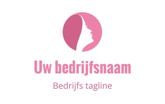 Elegante roze silhouet logo ontwerp met het profiel van een vrouw