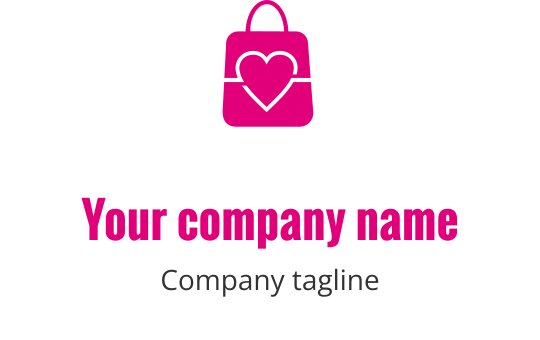 Dapper rood winkelzak logo ontwerp met een slanke handgreep