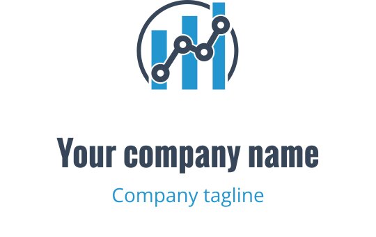 Modern teal en blauwe logo ontwerp met opwaartse grafiekelementen