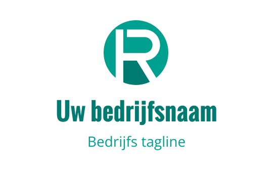 Modern cirkelvormig logo ontwerp met een gestileerde letter R in teal