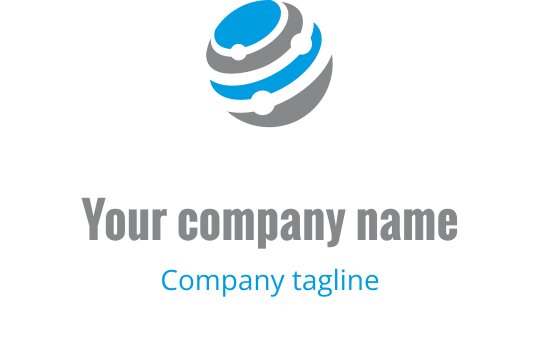 Modern globe logo ontwerp met blauwe en grijze elementen