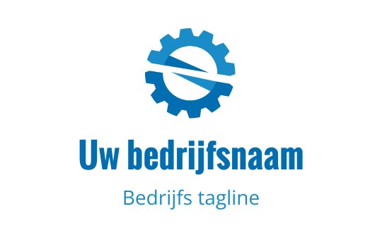 Modern blauw tandwiel logo ontwerp met een swoosh-element