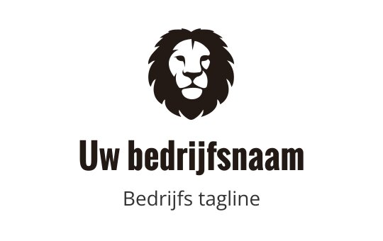 Dapper leeuwenkop logo ontwerp in donkerbruine tinten