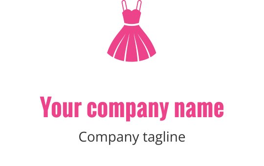 Stijlvol logo ontwerp van een roze jurk met een speelse silhouet