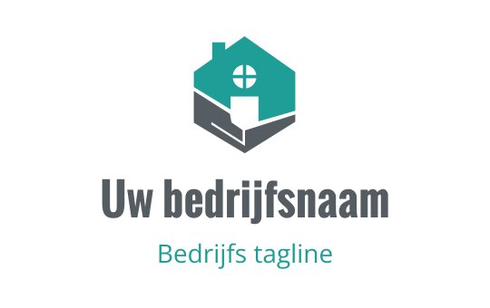 Modern huis logo ontwerp met teal en grijze elementen