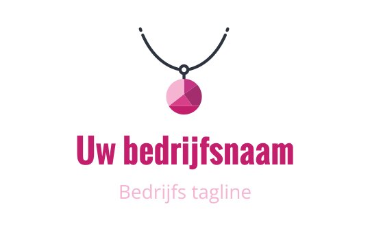 Stijlvol logo ontwerp met een geometrische roze hanger aan een ketting