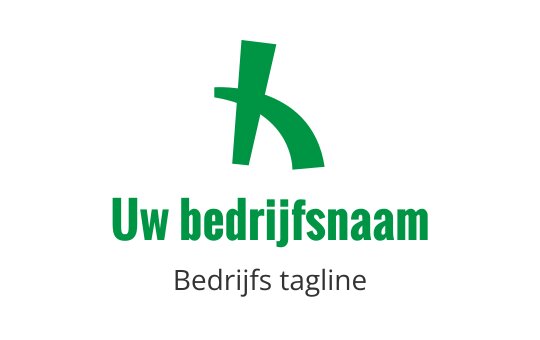 Modern groen logo ontwerp met een gestileerde letter en gebogen elementen