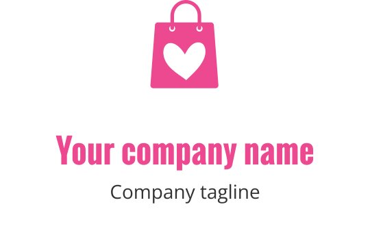 Stijlvol roze logo ontwerp met een slanke, moderne tas silhouet