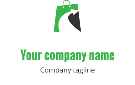 Limoengroen logo ontwerp met een gestileerde tasvorm