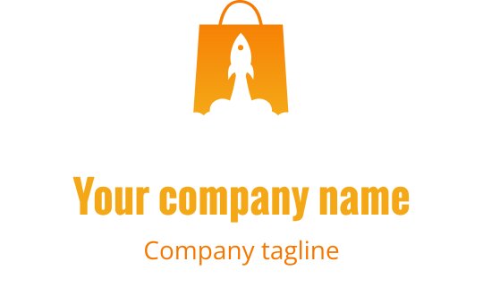 Elegant logo ontwerp met een oranje en gouden tas silhouet