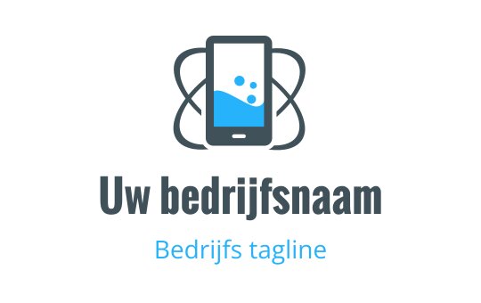 Modern logo ontwerp met een smartphone en blauwe waterdruppels