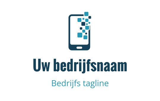 Modern logo ontwerp voor smartphone met digitale pixel elementen in blauw