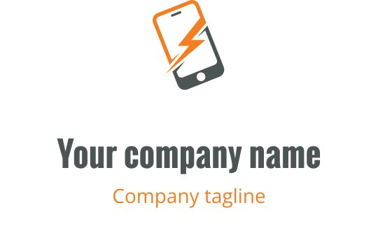 Dynamisch logo ontwerp met een gestileerd oranje en grijs snelheidsmotief