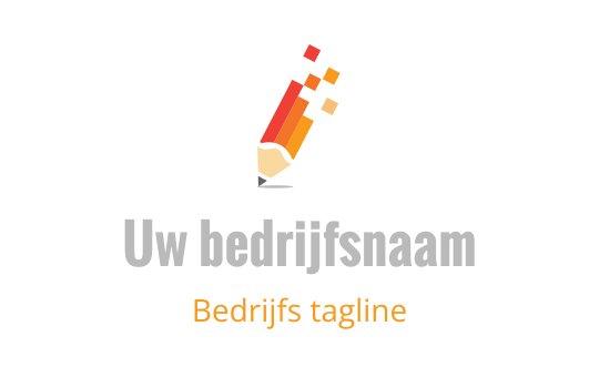 Creatief logo ontwerp met een potlood en levendige rode en oranje accenten