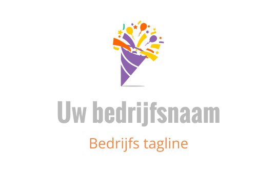 Kleurrijk logo ontwerp van een feesthoed met confetti en sterren