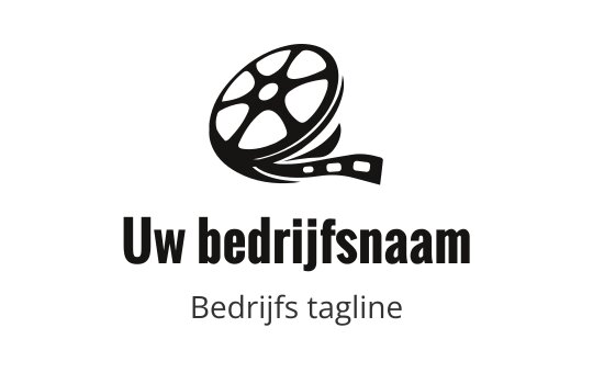 Logo ontwerp van een filmrol met een vloeiende filmstrip