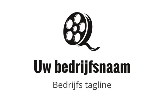 Filmrol logo ontwerp met een gestileerde letter Q in zwart
