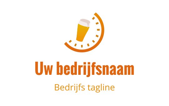 Modern logo ontwerp met een bierglas en cirkelvormige klok elementen