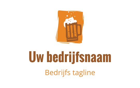Dapper logo ontwerp van een bierpul met een oranje spetter achtergrond