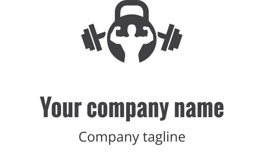 Dik grijs logo ontwerp met gestileerde gewichten in een modern ontwerp