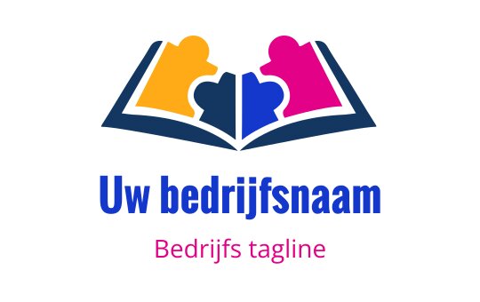 Kleurrijke puzzelstukken die uit een open boek logo design komen