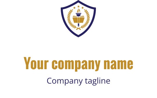 Elegant schild logo ontwerp met een lauwerkrans en sterren