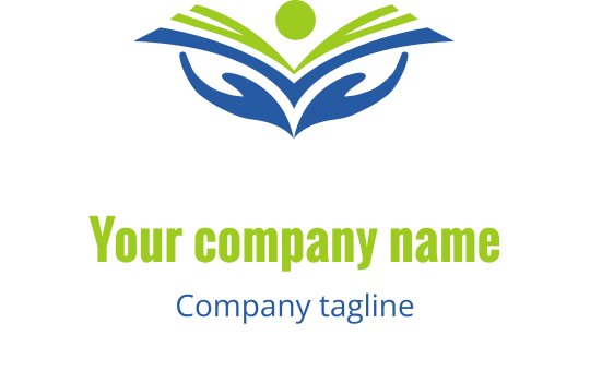 Elegant logo ontwerp met een gouden boek en teal accenten