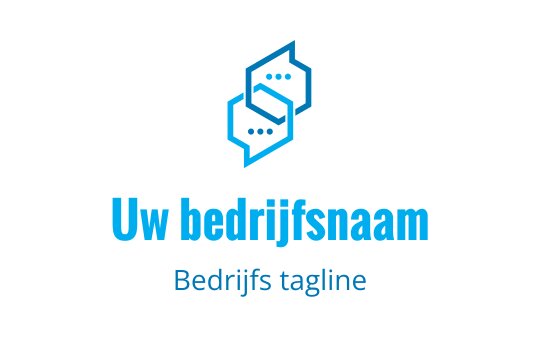 Modern blauw logo ontwerp met in elkaar grijpende vormen en spraakballonnen