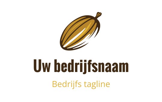 Elegant logo ontwerp van een cacaoboon in gouden en bruine tinten